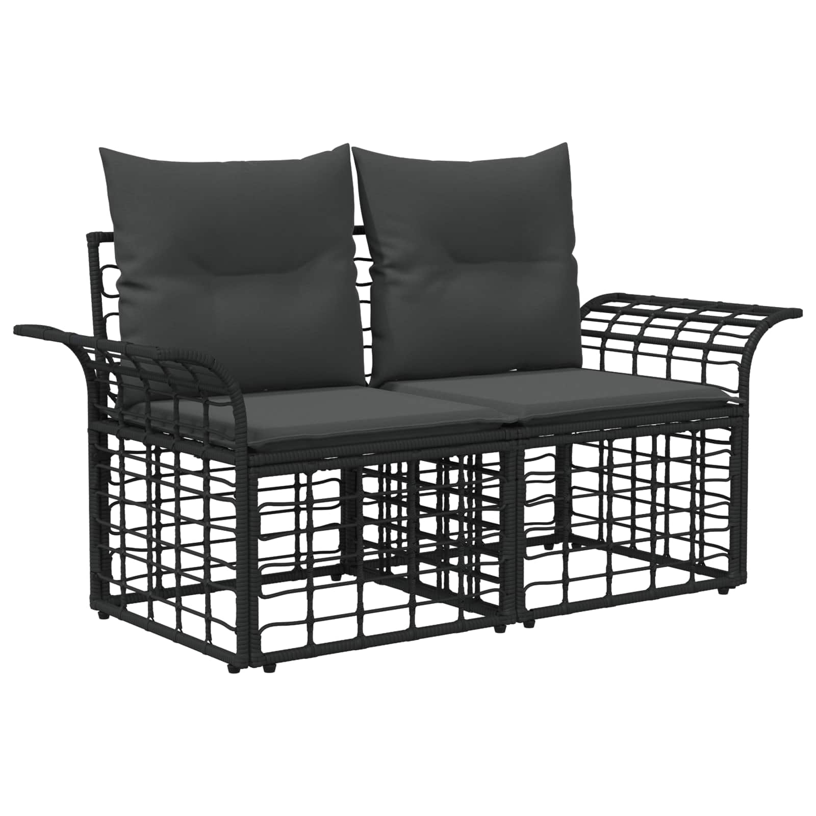 Σετ Καναπέ Κήπου 13 τμχ. Μαύρο και Σκούρο γκρι συνθετικό ρατάν - Pakobazaar