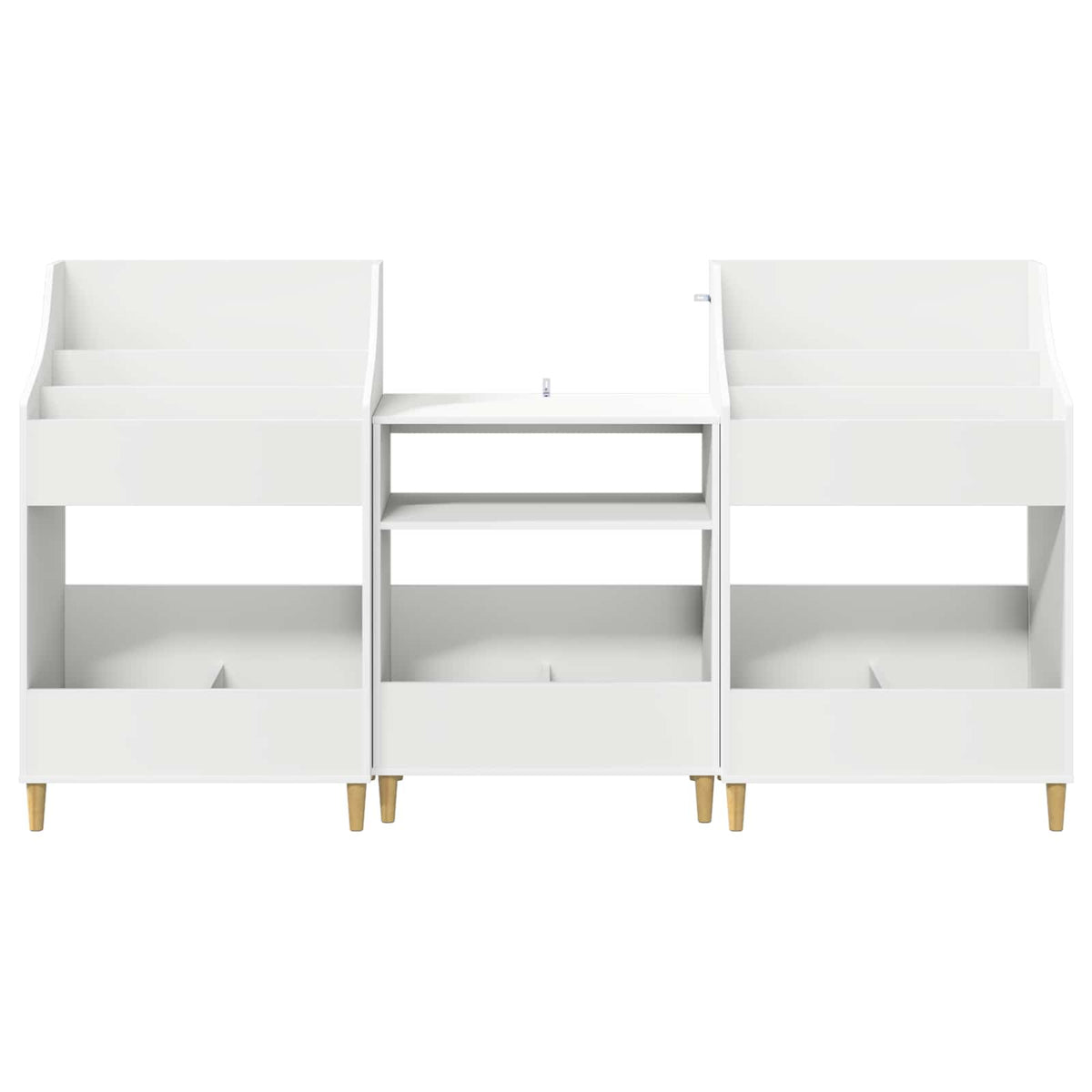 Σετ Ραφιών Μέσων 3 τμχ. Λευκό 212 x 46 x 112 cm