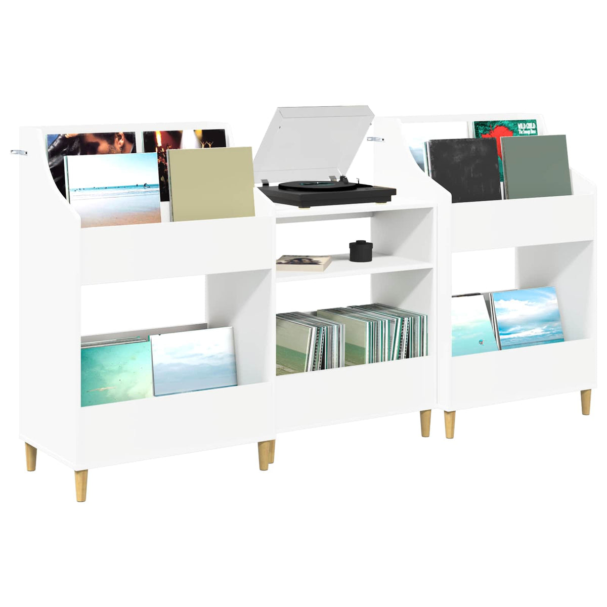 Σετ Ραφιών Μέσων 3 τμχ. Λευκό 212 x 46 x 112 cm