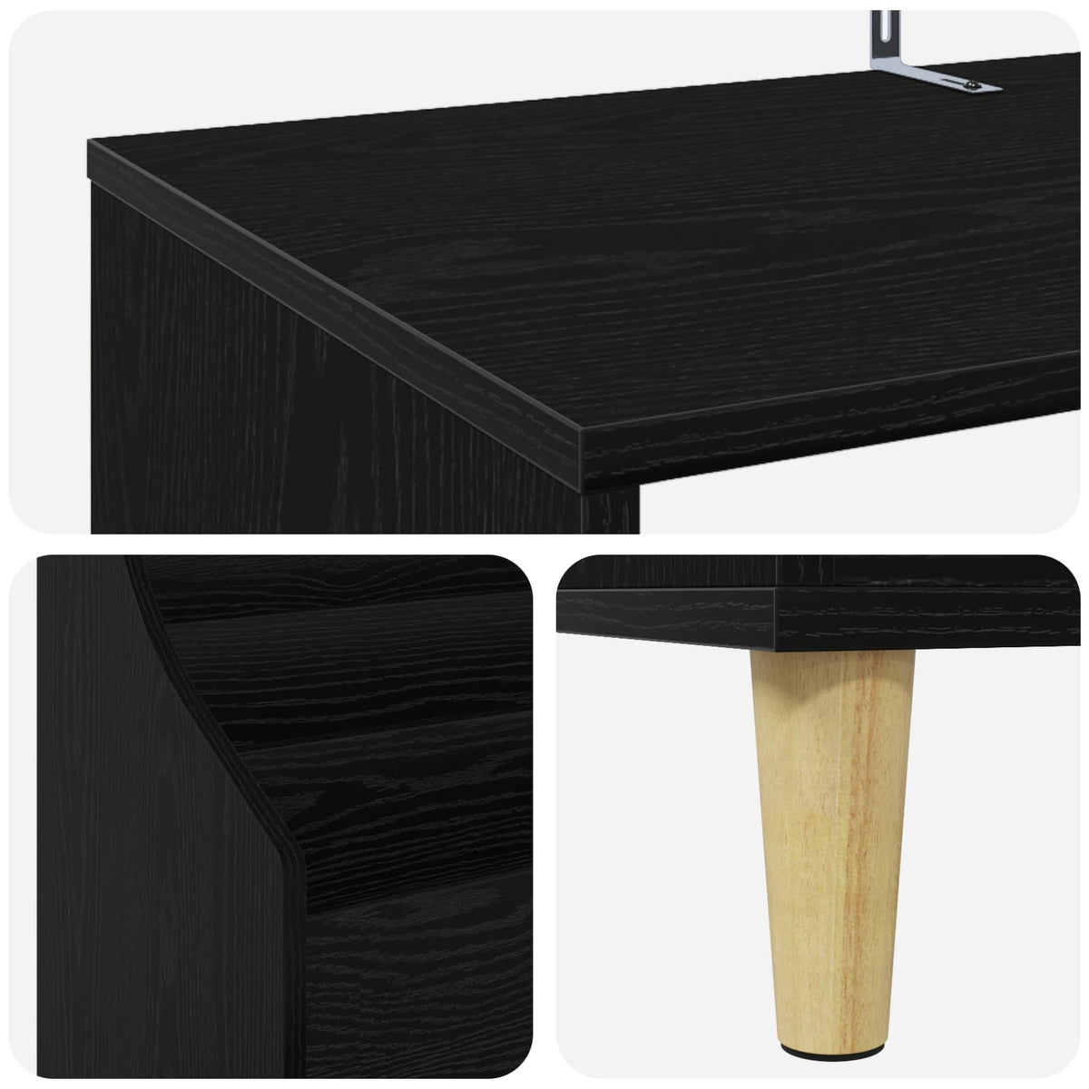 Σετ Ραφιών Μέσων 3 τμχ. Μαύρη Δρυς 212 x 46 x 112 cm - Pakobazaar