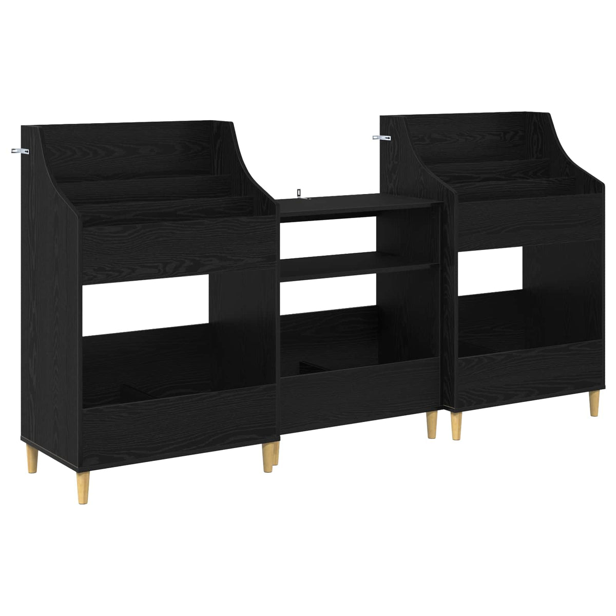 Σετ Ραφιών Μέσων 3 τμχ. Μαύρη Δρυς 212 x 46 x 112 cm - Pakobazaar
