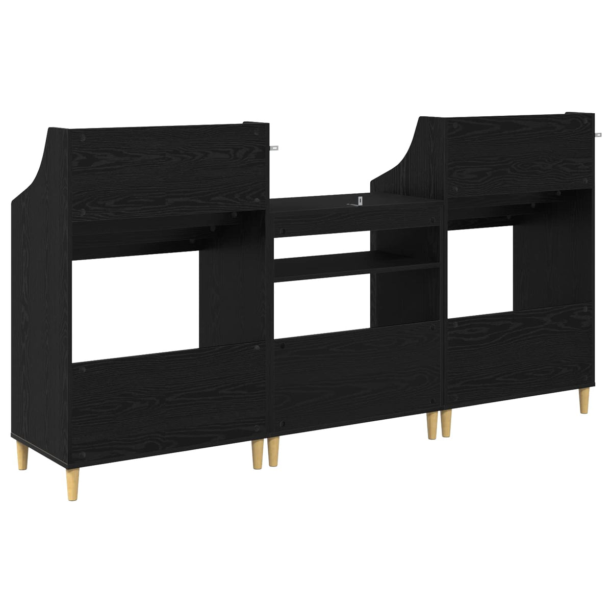 Σετ Ραφιών Μέσων 3 τμχ. Μαύρη Δρυς 212 x 46 x 112 cm - Pakobazaar
