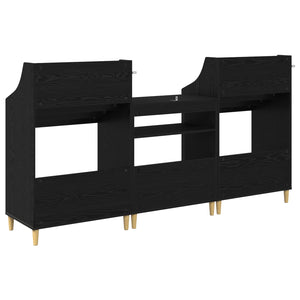 Σετ Ραφιών Μέσων 3 τμχ. Μαύρη Δρυς 212 x 46 x 112 cm - Pakobazaar