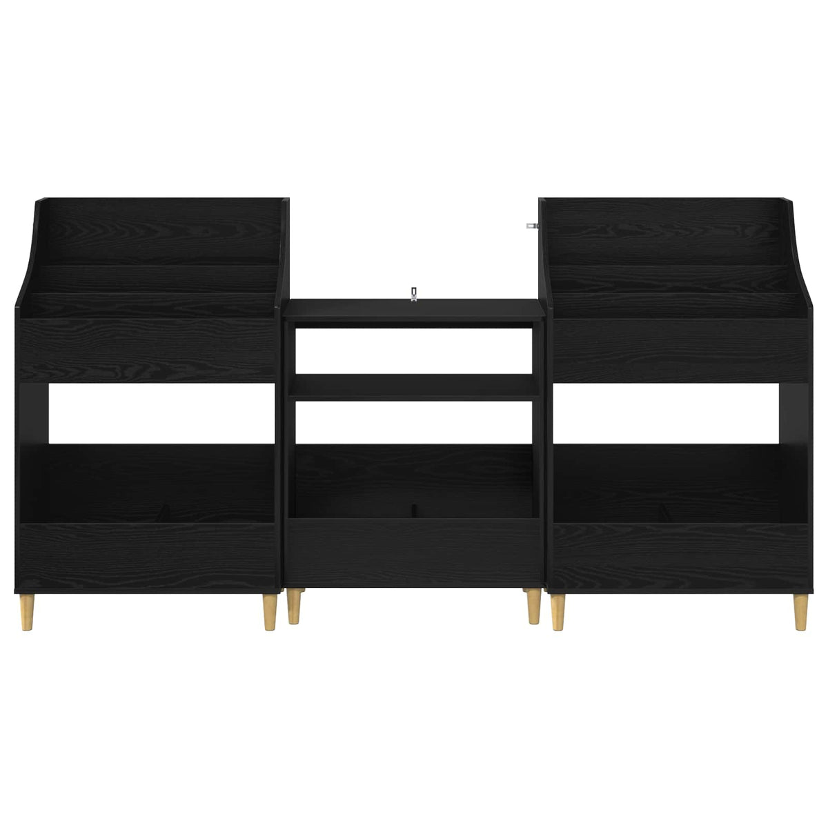 Σετ Ραφιών Μέσων 3 τμχ. Μαύρη Δρυς 212 x 46 x 112 cm - Pakobazaar