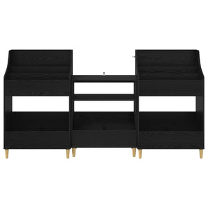 Σετ Ραφιών Μέσων 3 τμχ. Μαύρη Δρυς 212 x 46 x 112 cm - Pakobazaar