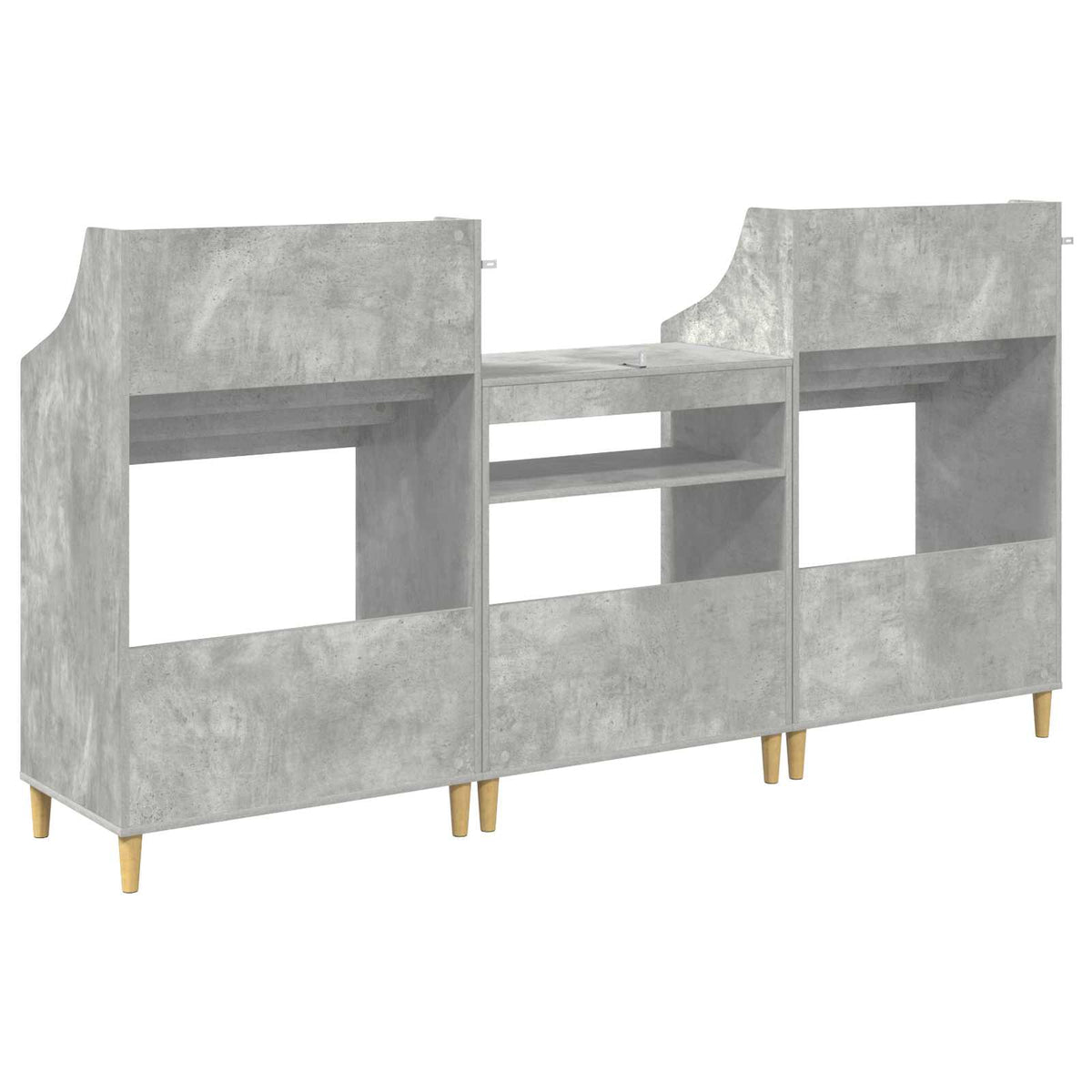 Σετ Ραφιών Μέσων 3 τμχ. Γκρι Σκυροδέματος 212 x 46 x 112 cm - Pakobazaar