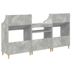 Σετ Ραφιών Μέσων 3 τμχ. Γκρι Σκυροδέματος 212 x 46 x 112 cm - Pakobazaar