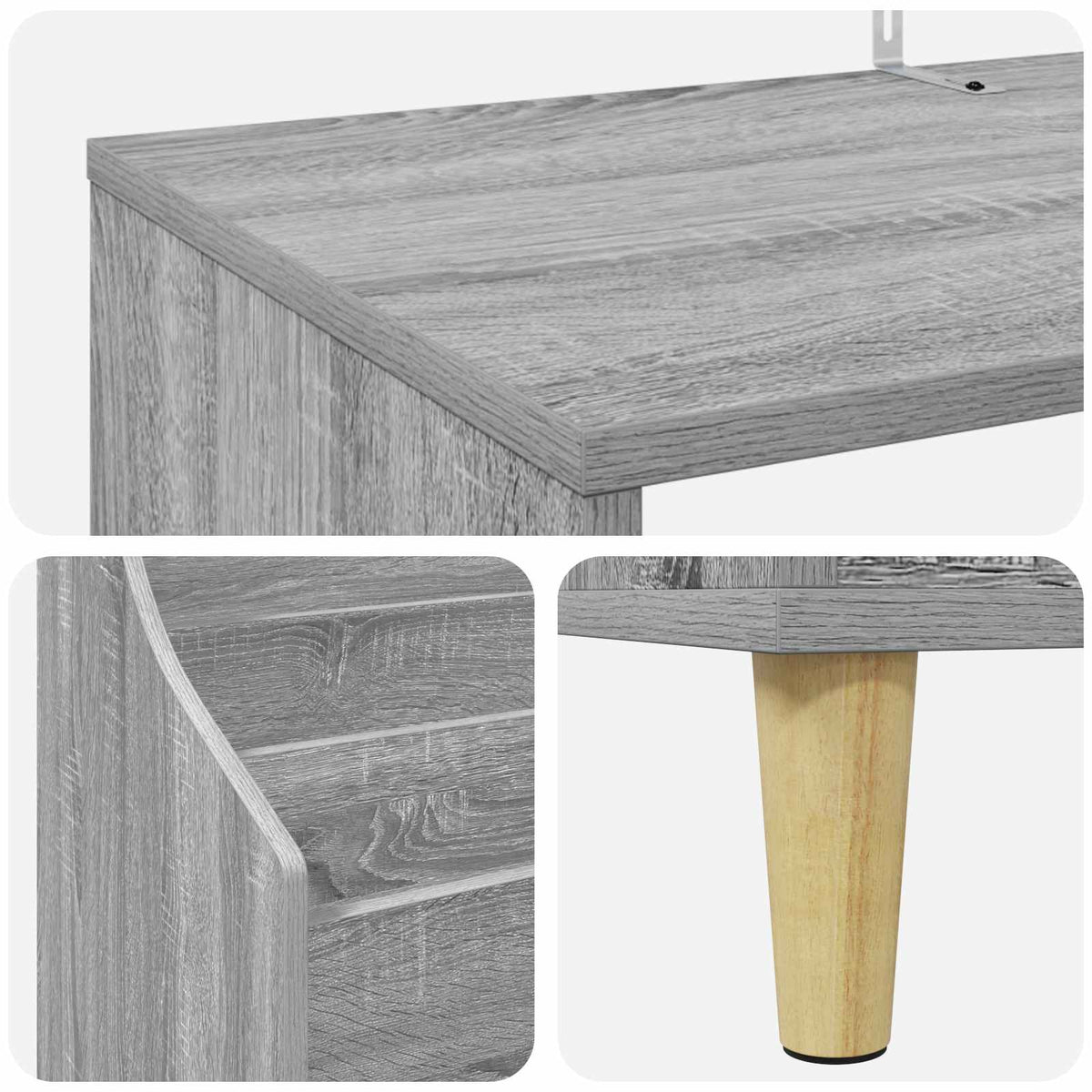 Σετ Ραφιών Μέσων 3 τμχ. Γκρι Sonoma 212 x 46 x 112 cm - Pakobazaar