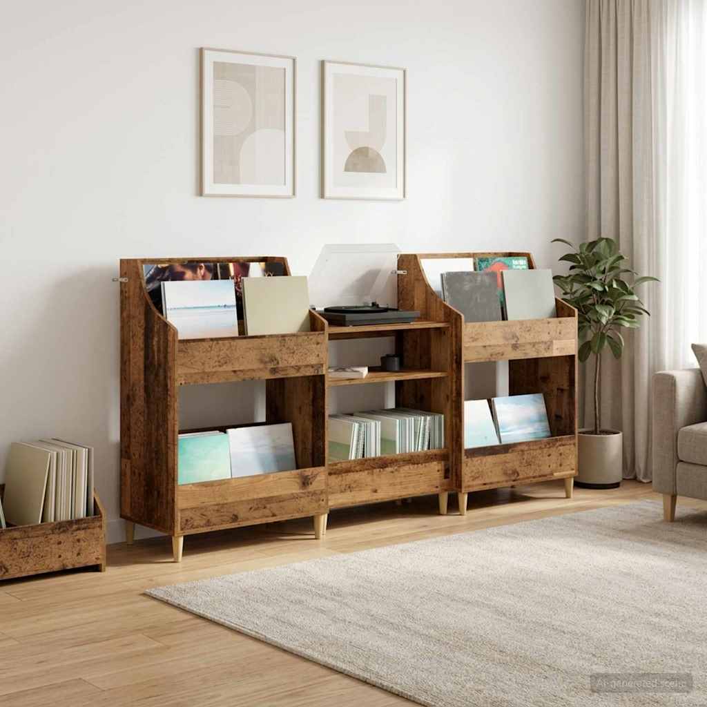 Σετ Ραφιών Μέσων 3 τμχ. Παλαιωμένο ξύλο 212 x 46 x 112 cm - Pakobazaar