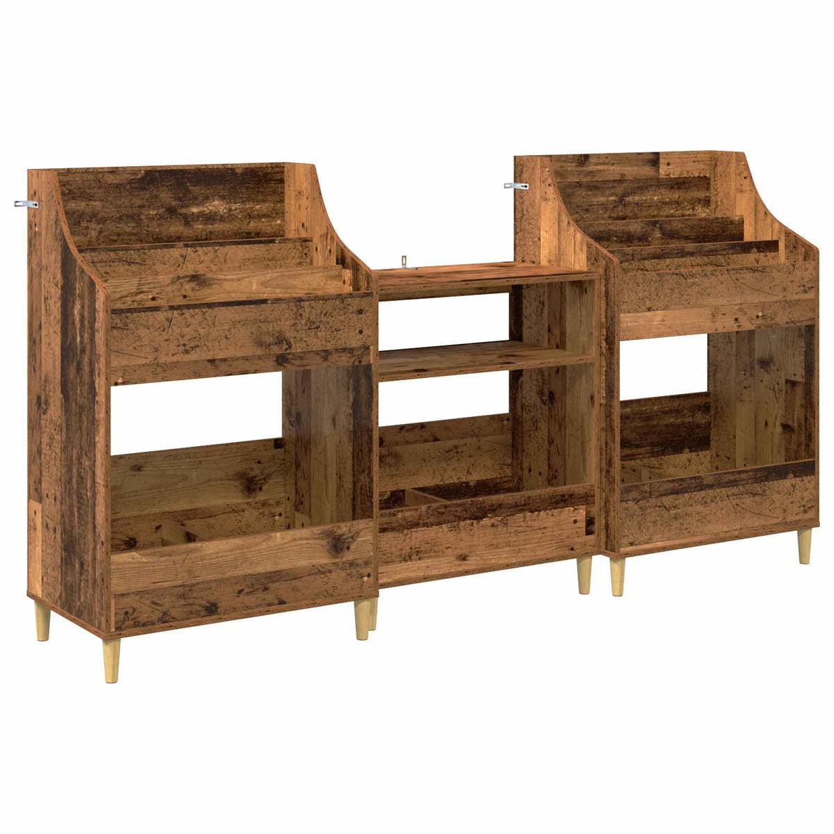 Σετ Ραφιών Μέσων 3 τμχ. Παλαιωμένο ξύλο 212 x 46 x 112 cm - Pakobazaar