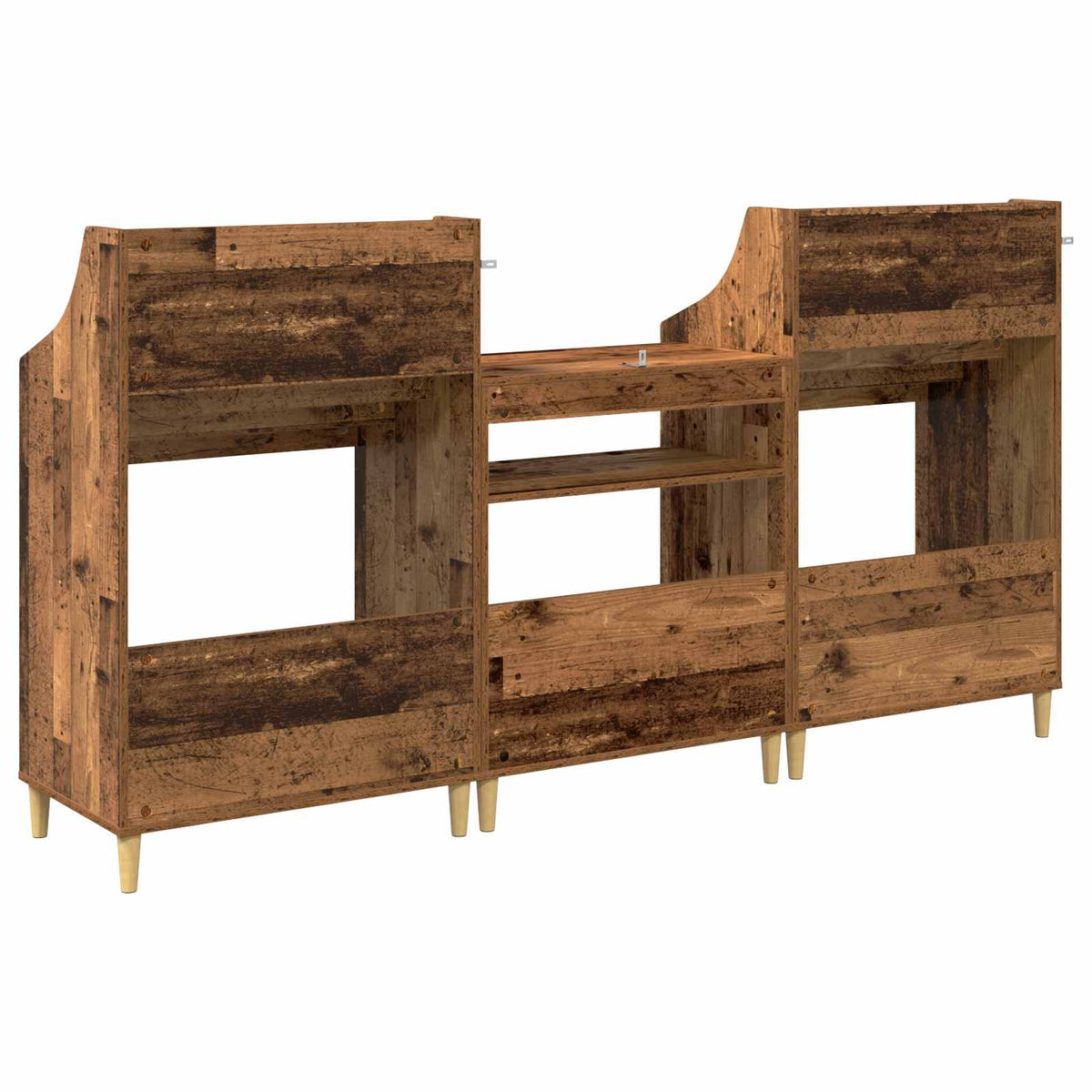 Σετ Ραφιών Μέσων 3 τμχ. Παλαιωμένο ξύλο 212 x 46 x 112 cm - Pakobazaar