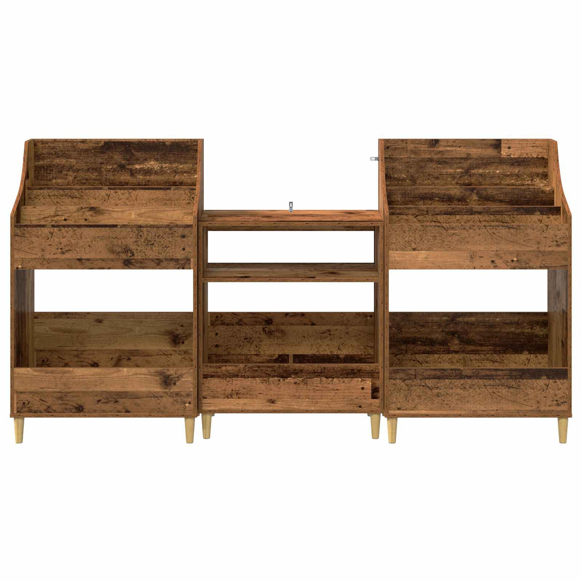 Σετ Ραφιών Μέσων 3 τμχ. Παλαιωμένο ξύλο 212 x 46 x 112 cm - Pakobazaar