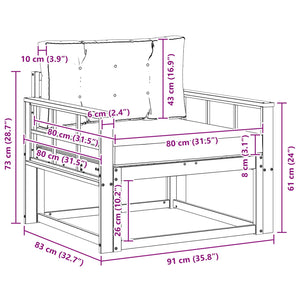 Μεσαίος καναπές εξωτερικού χώρου Στερεό Ξύλο Ακακίας Φυσικό - Pakobazaar