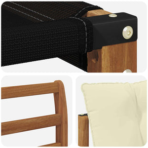 Σειρά Καναπέ Εξωτερικού Στερεό ξύλο ακακίας και Textilene - Pakobazaar