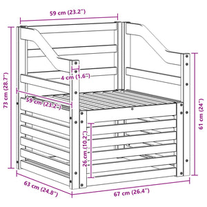 Σειρά Καναπέ Εξωτερικού Φυσικό 67 x 63 x 73 εκ. - Pakobazaar