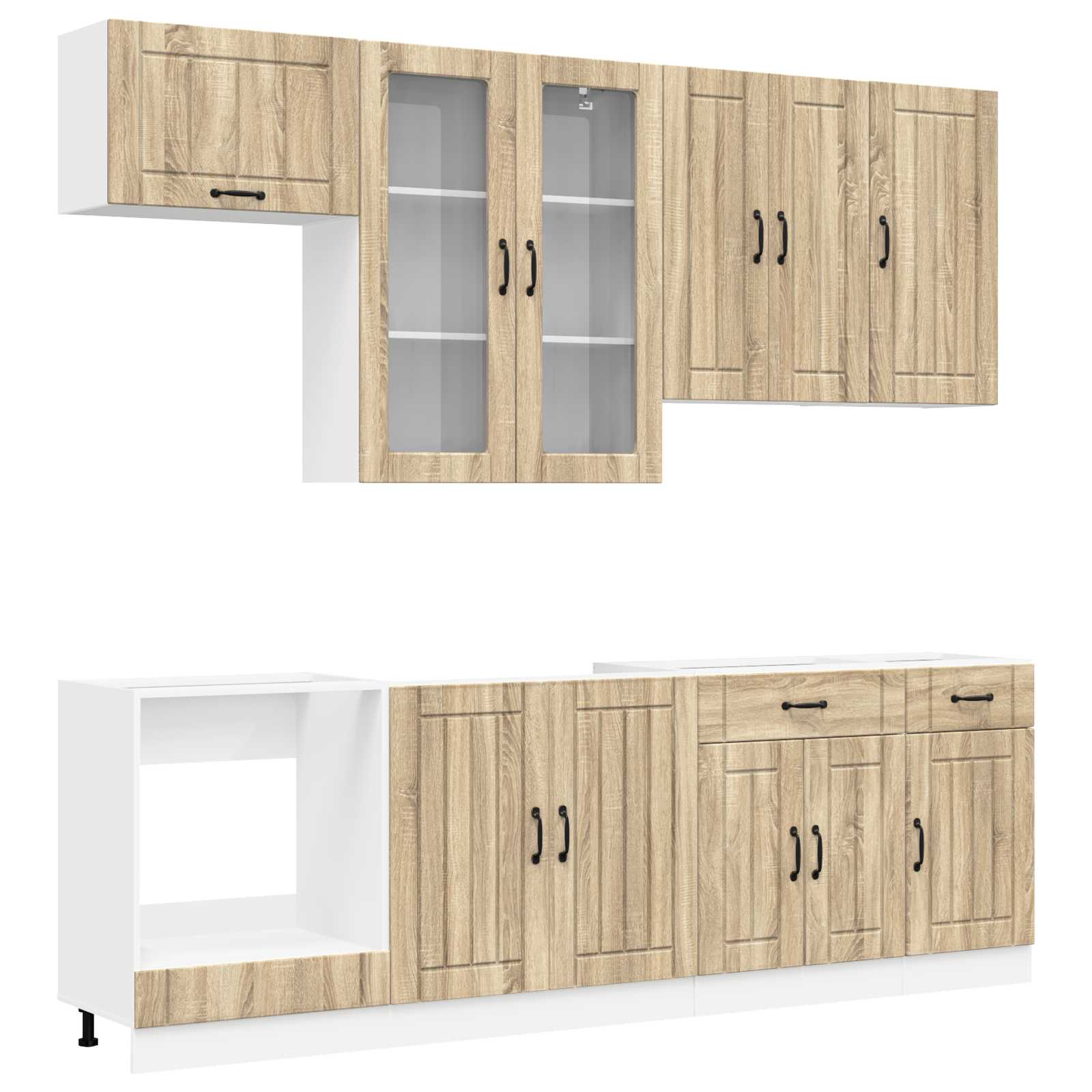 Μονάδα κουζίνας LUCCA 8 pcs Sonoma Δρυς Επεξεργασμένο Ξύλο - Pakobazaar