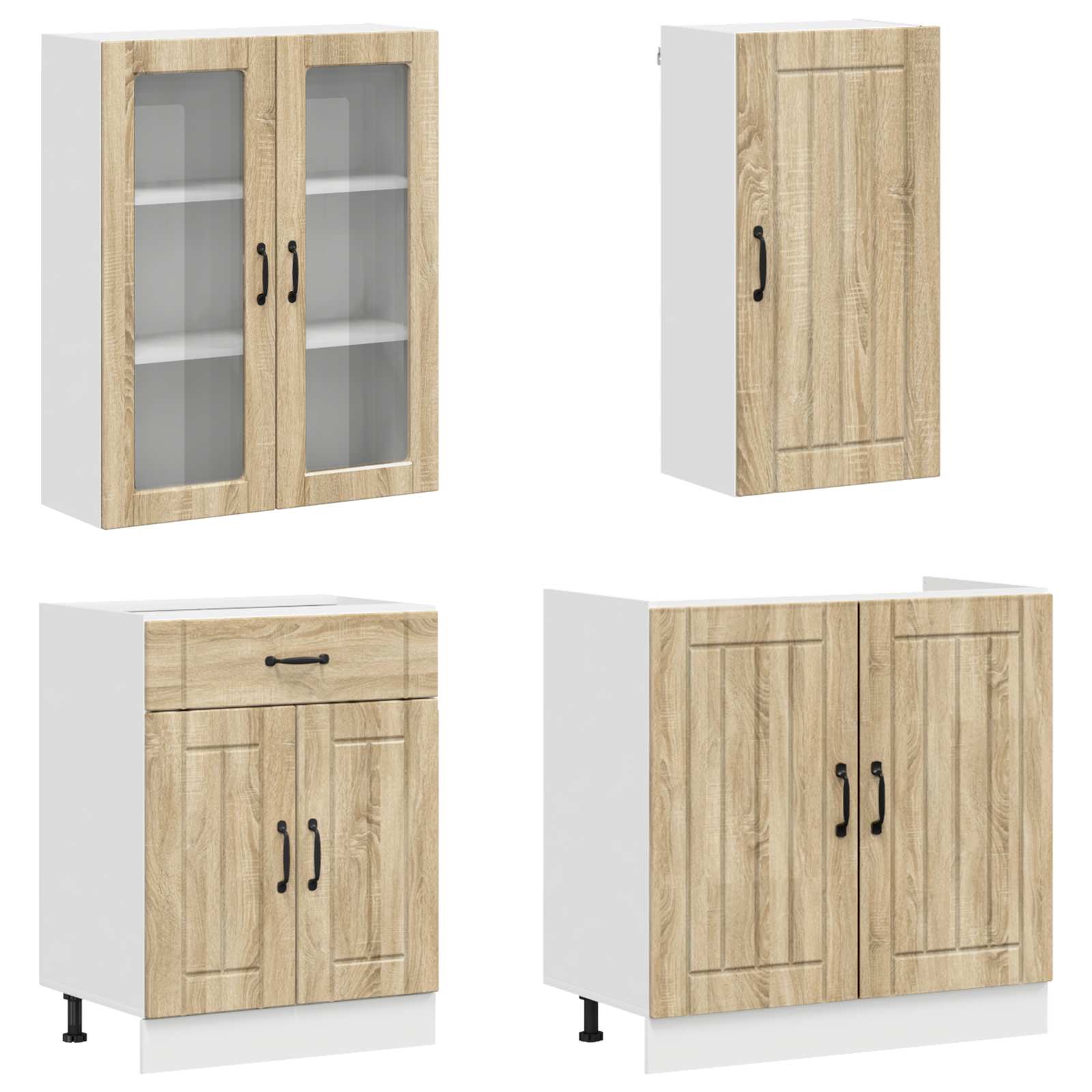 Μονάδα κουζίνας LUCCA 8 pcs Sonoma Δρυς Επεξεργασμένο Ξύλο - Pakobazaar