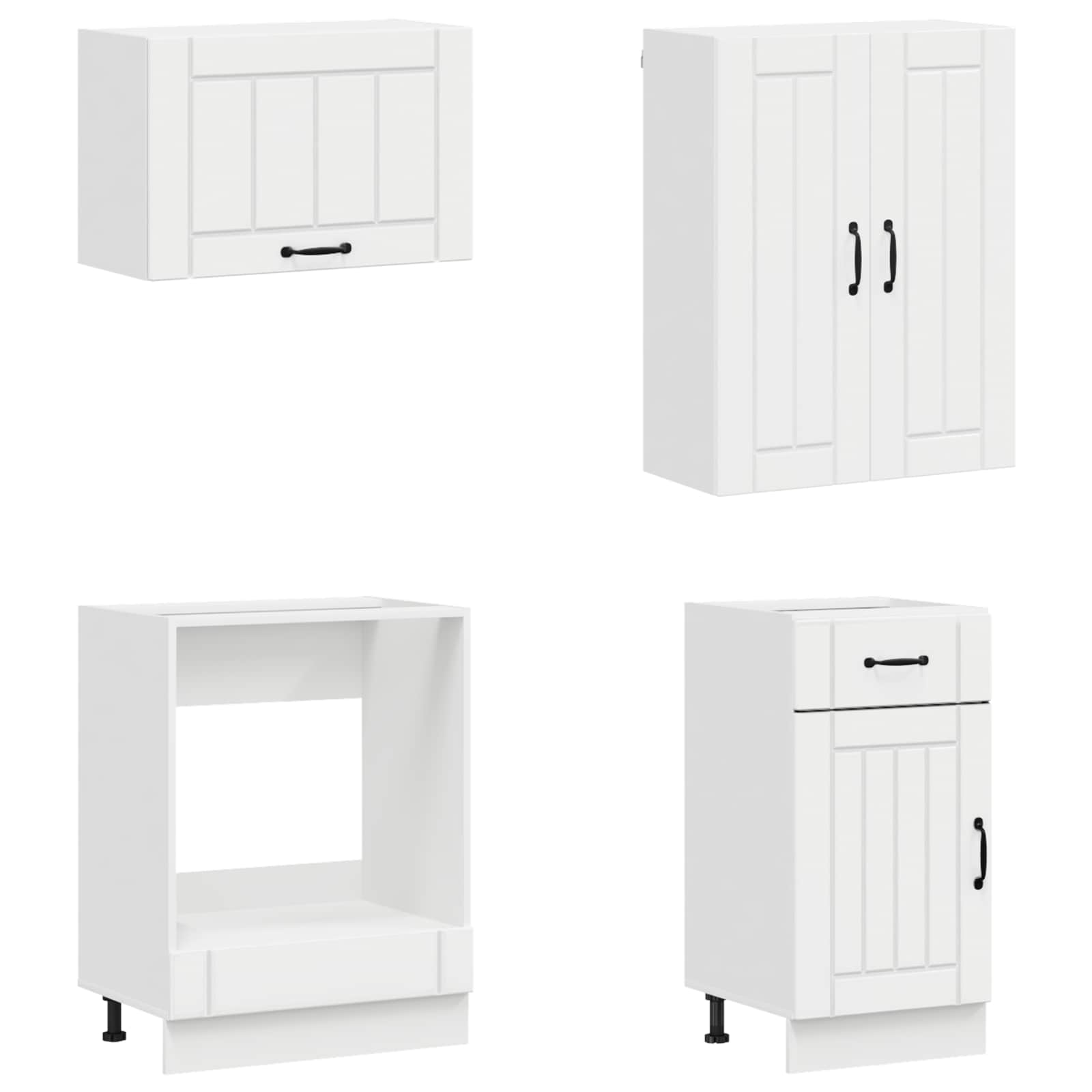 Μονάδα κουζίνας LUCCA 8 pcs Γυαλιστερό Λευκό Επεξεργασμένο Ξύλο - Pakobazaar