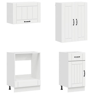 Μονάδα κουζίνας LUCCA 8 pcs Γυαλιστερό Λευκό Επεξεργασμένο Ξύλο - Pakobazaar