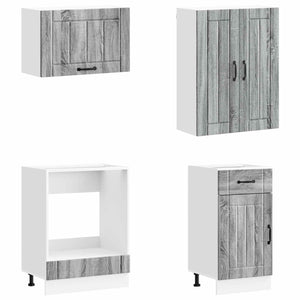 Μονάδα κουζίνας LUCCA 8 pcs Γκρι Sonoma Επεξεργασμένο Ξύλο - Pakobazaar