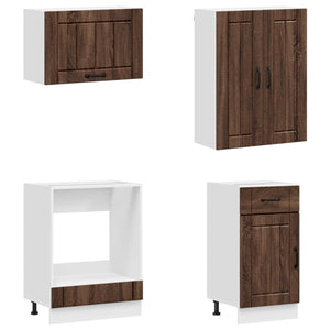 Μονάδα κουζίνας LUCCA 8 pcs Καφέ Ξύλο Δρυός Επεξεργασμένο Ξύλο - Pakobazaar