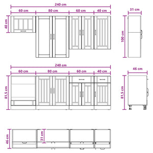 Μονάδα κουζίνας LUCCA 8 pcs Artisan Δρυς Επεξεργασμένο Ξύλο - Pakobazaar