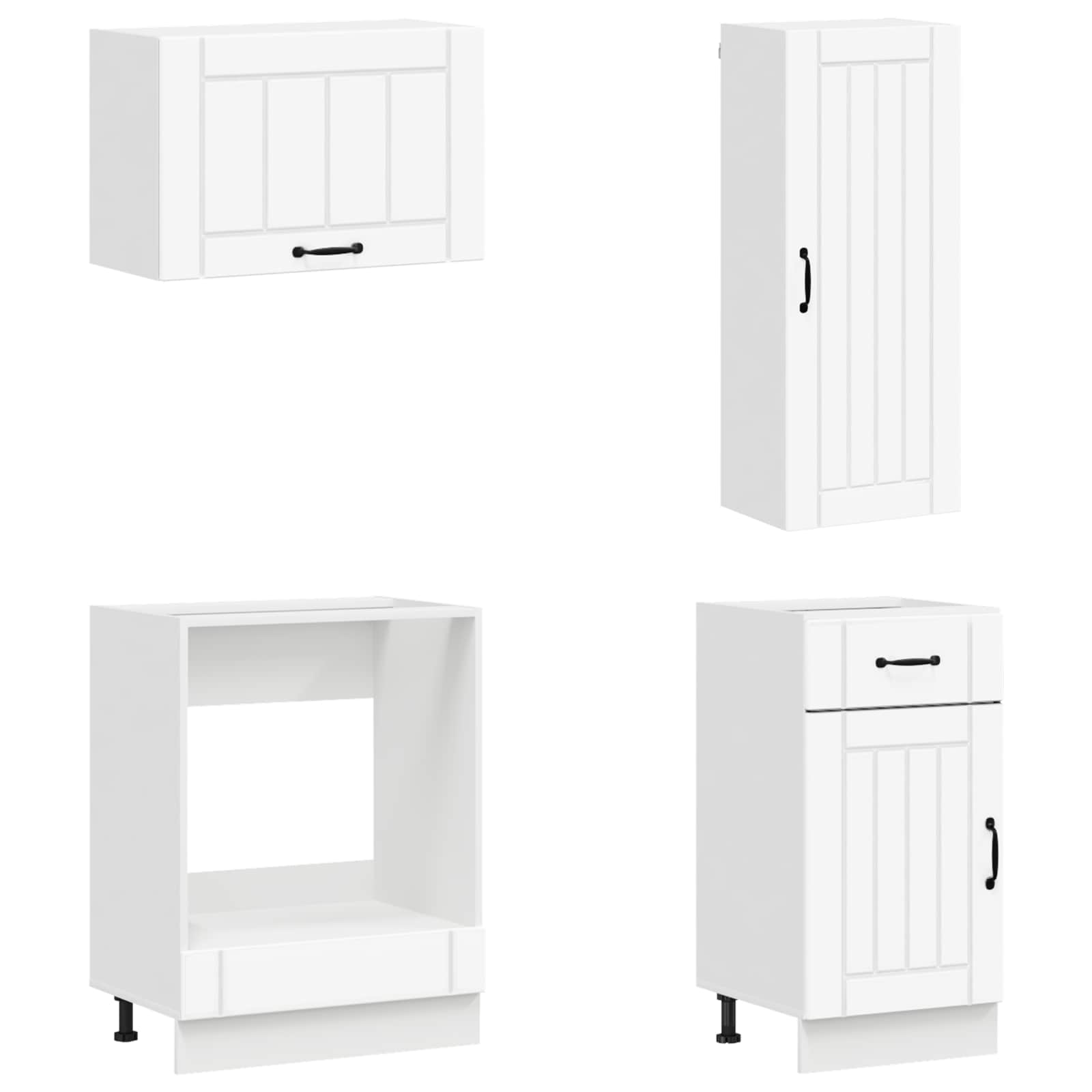 Σέτ Ντουλαπιών με συρτάρι 8 pcs Λευκό Επεξεργασμένο ξύλο - Pakobazaar