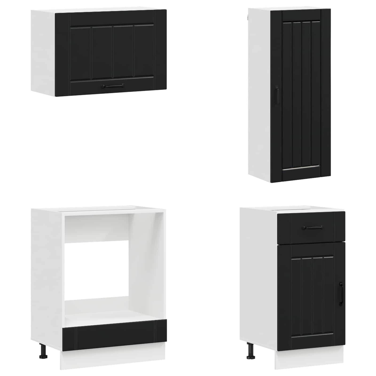 Μονάδα κουζίνας LUCCA 8 pcs Μαύρο Επεξεργασμένο Ξύλο - Pakobazaar
