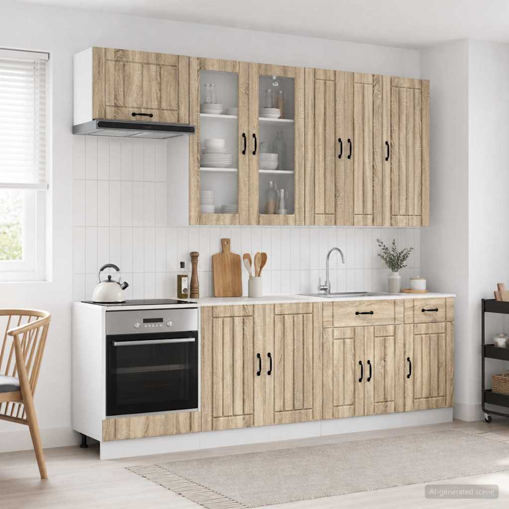Μονάδα κουζίνας LUCCA 8 pcs Sonoma Δρυς Επεξεργασμένο Ξύλο - Pakobazaar
