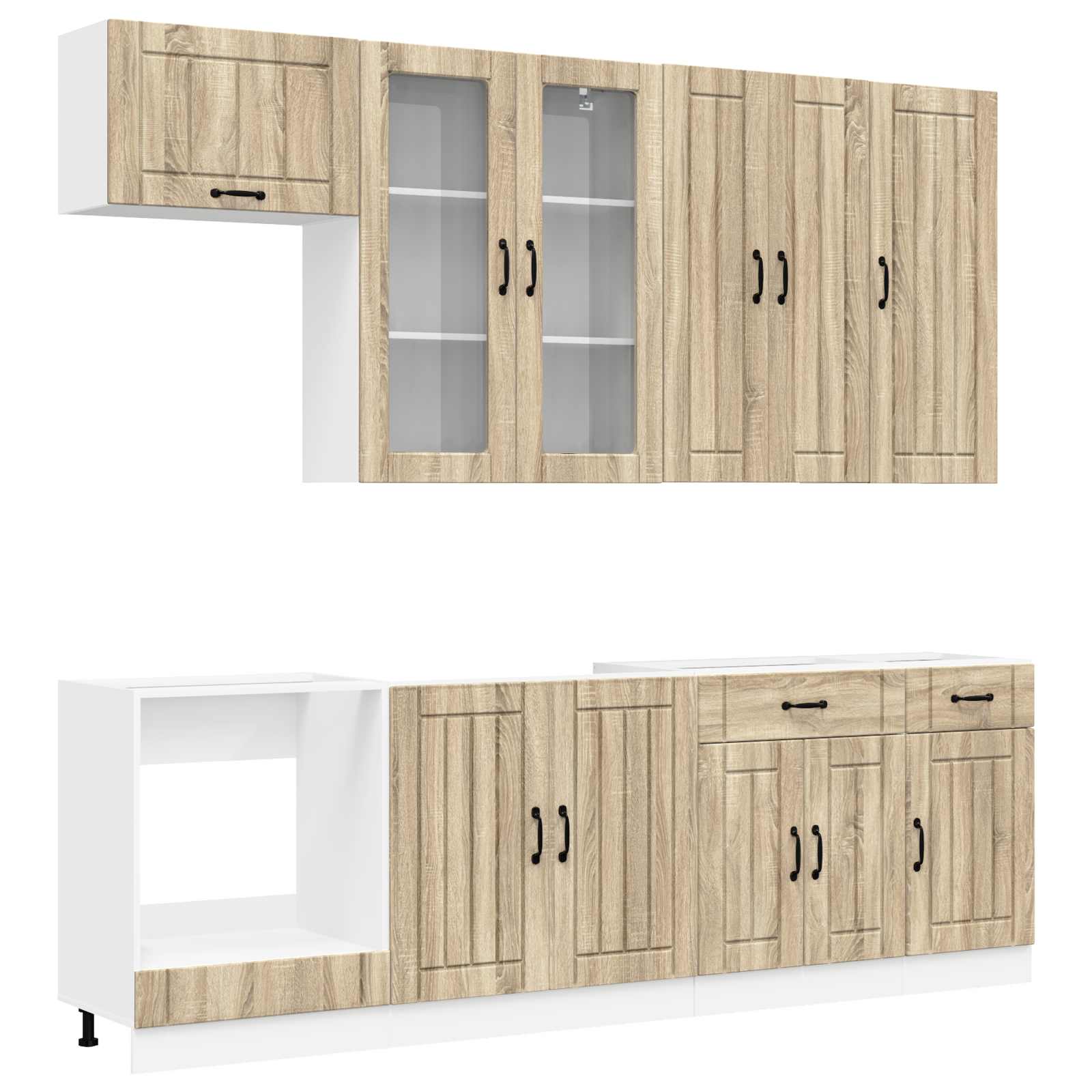 Μονάδα κουζίνας LUCCA 8 pcs Sonoma Δρυς Επεξεργασμένο Ξύλο - Pakobazaar