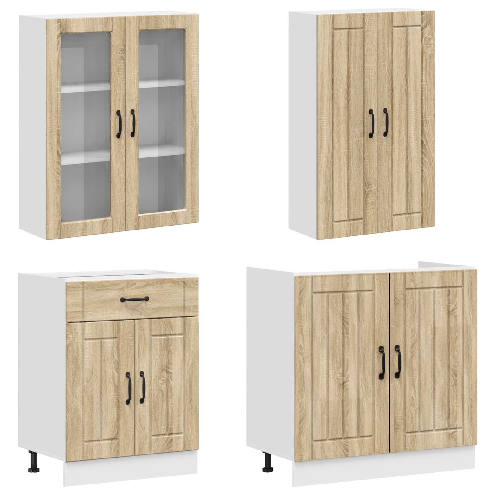 Μονάδα κουζίνας LUCCA 8 pcs Sonoma Δρυς Επεξεργασμένο Ξύλο - Pakobazaar