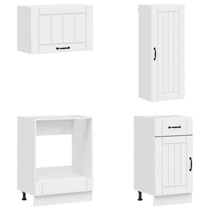 Μονάδα κουζίνας LUCCA 8 pcs Γυαλιστερό Λευκό Επεξεργασμένο Ξύλο - Pakobazaar