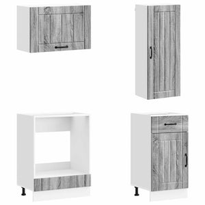 Μονάδα κουζίνας LUCCA 8 pcs Γκρι Sonoma Επεξεργασμένο Ξύλο - Pakobazaar