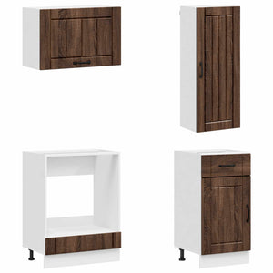 Μονάδα κουζίνας LUCCA 8 pcs Καφέ Ξύλο Δρυός Επεξεργασμένο Ξύλο - Pakobazaar
