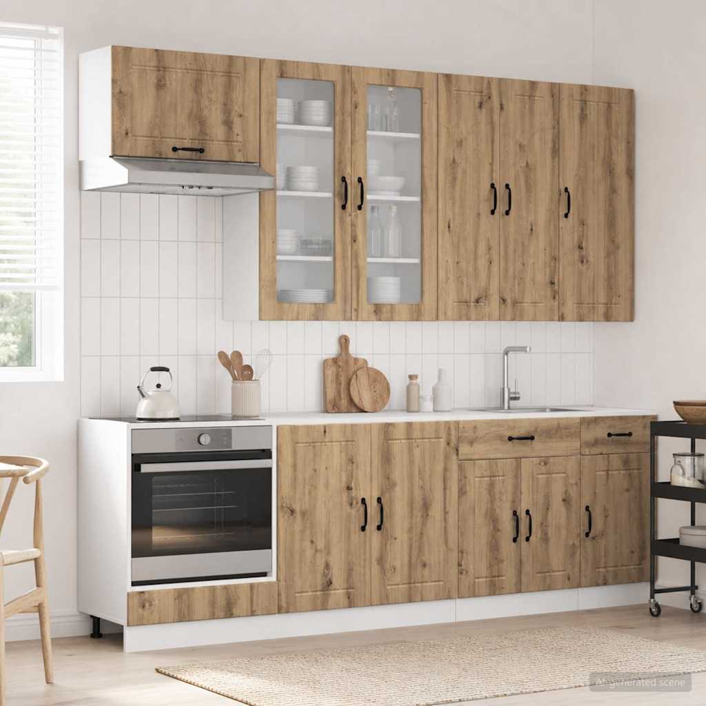 Μονάδα κουζίνας LUCCA 8 pcs Artisan Δρυς Επεξεργασμένο Ξύλο - Pakobazaar