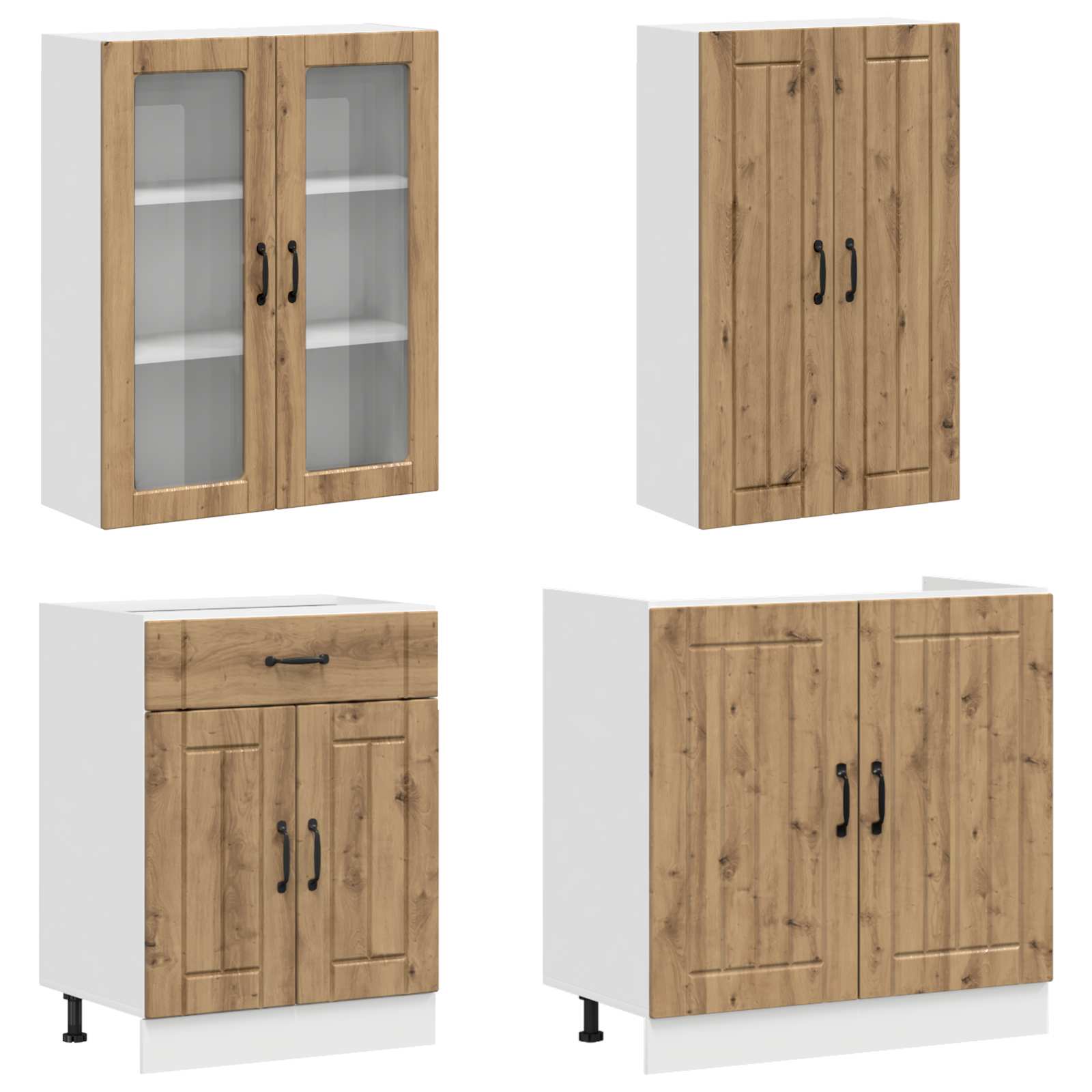 Μονάδα κουζίνας LUCCA 8 pcs Artisan Δρυς Επεξεργασμένο Ξύλο - Pakobazaar