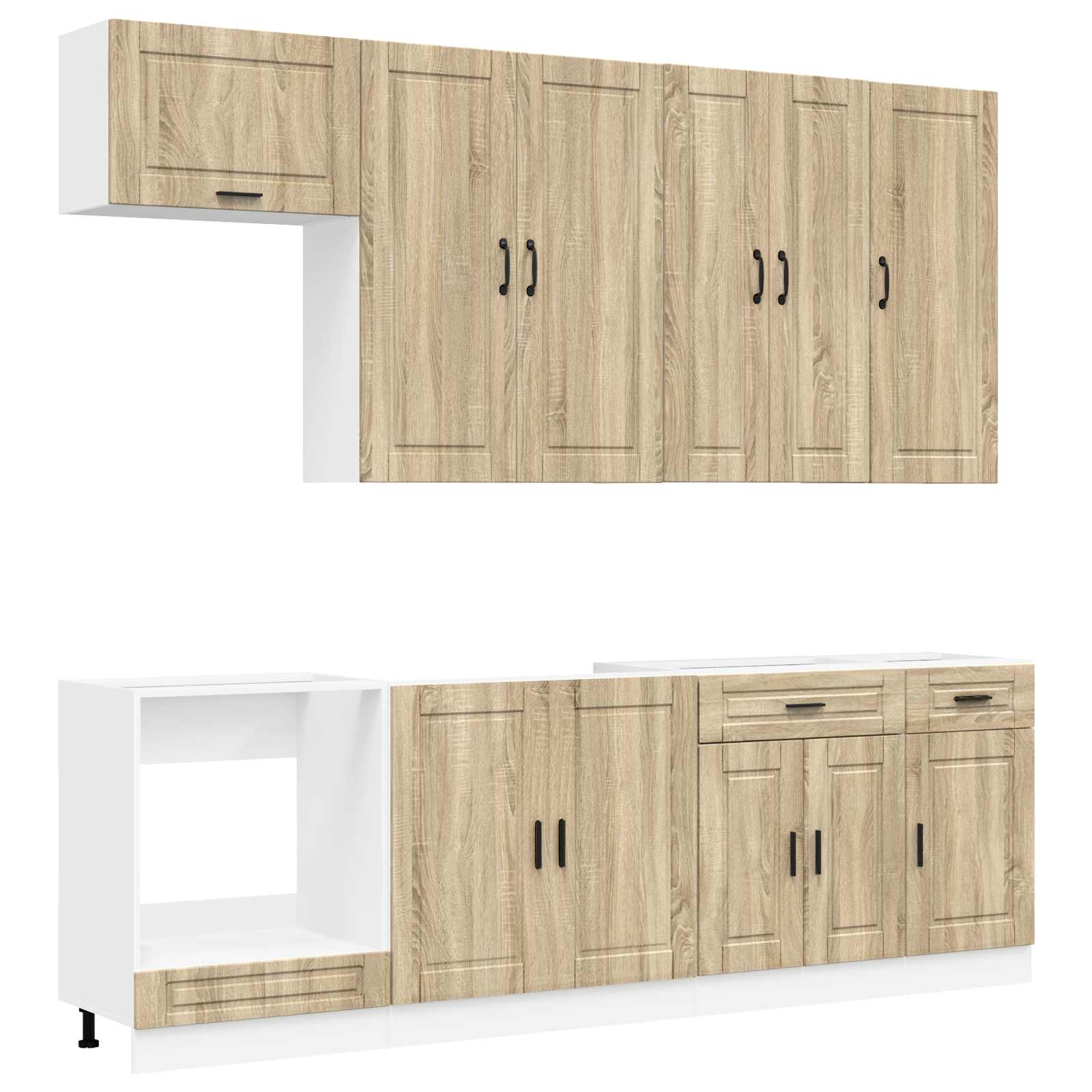 Μονάδα κουζίνας PORTO 8 pcs Sonoma Δρυς Επεξεργασμένο Ξύλο - Pakobazaar