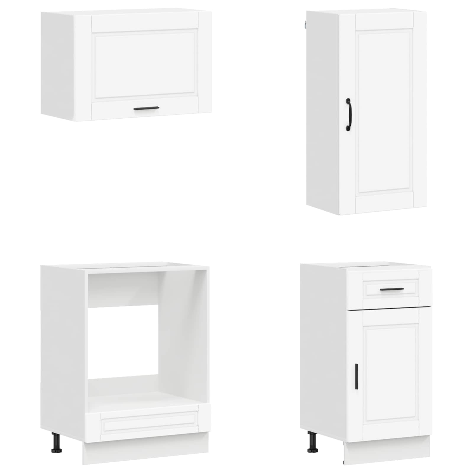 Σέτ Ντουλαπιών με συρτάρι 8 pcs Λευκό Επεξεργασμένο ξύλο - Pakobazaar