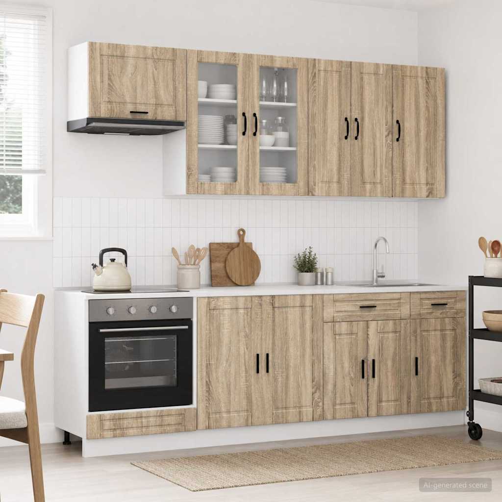 Μονάδα κουζίνας PORTO 8 pcs Sonoma Δρυς Επεξεργασμένο Ξύλο - Pakobazaar