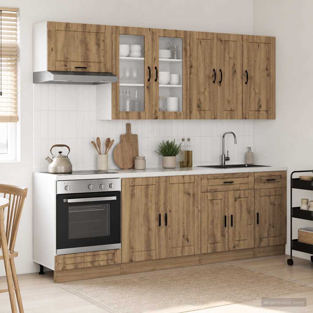 Μονάδα κουζίνας PORTO 8 pcs Artisan Δρυς Επεξεργασμένο Ξύλο - Pakobazaar