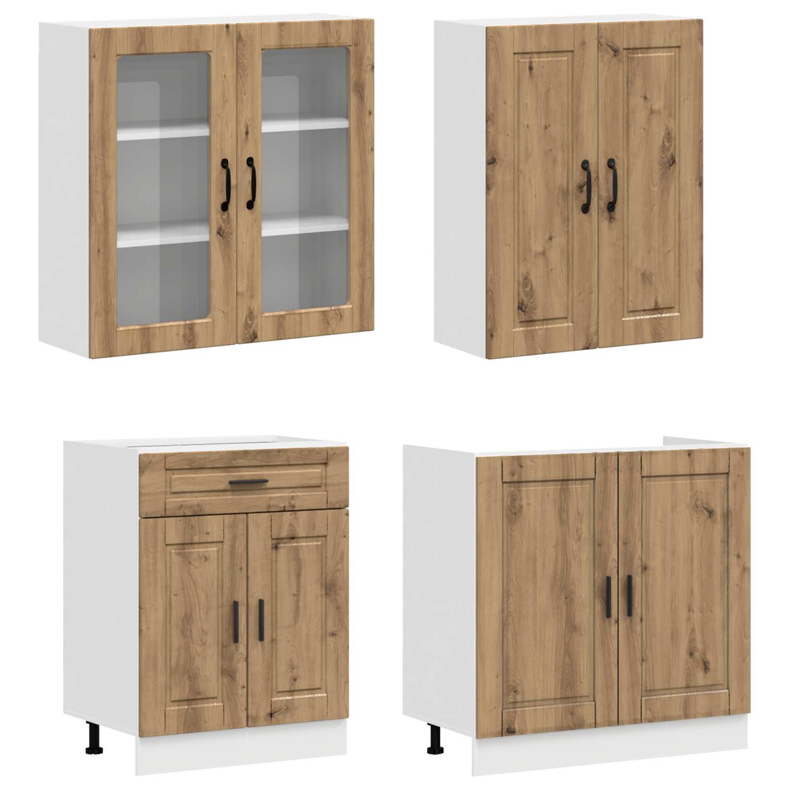 Μονάδα κουζίνας PORTO 8 pcs Artisan Δρυς Επεξεργασμένο Ξύλο - Pakobazaar
