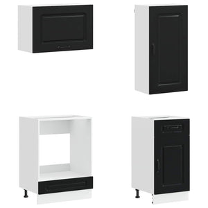 Μονάδα κουζίνας KALMAR 8 pcs Μαύρο Επεξεργασμένο Ξύλο - Pakobazaar