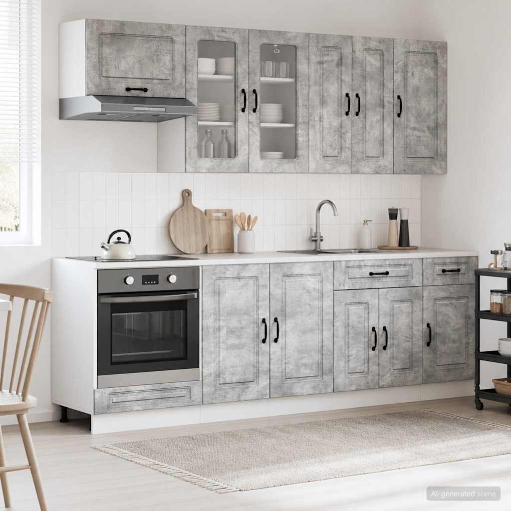 Μονάδα κουζίνας KALMAR 8 pcs Γκρι Σκυροδέματος - Pakobazaar
