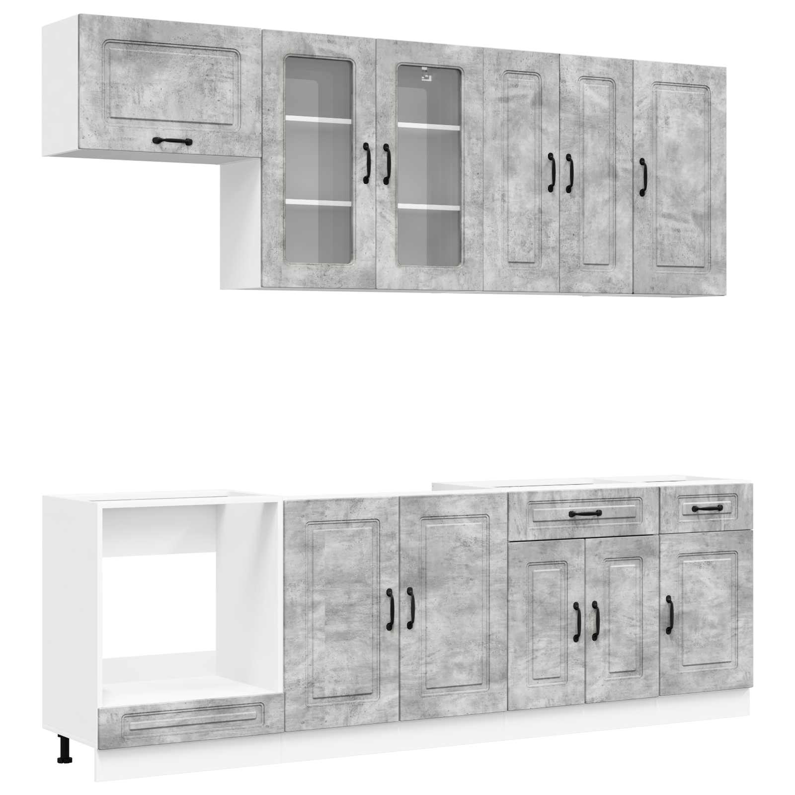Μονάδα κουζίνας KALMAR 8 pcs Γκρι Σκυροδέματος - Pakobazaar