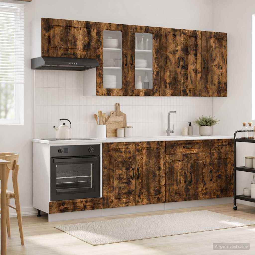 Μονάδα κουζίνας KALMAR 8 pcs Καπνισμένο Ξύλο Δρυός - Pakobazaar