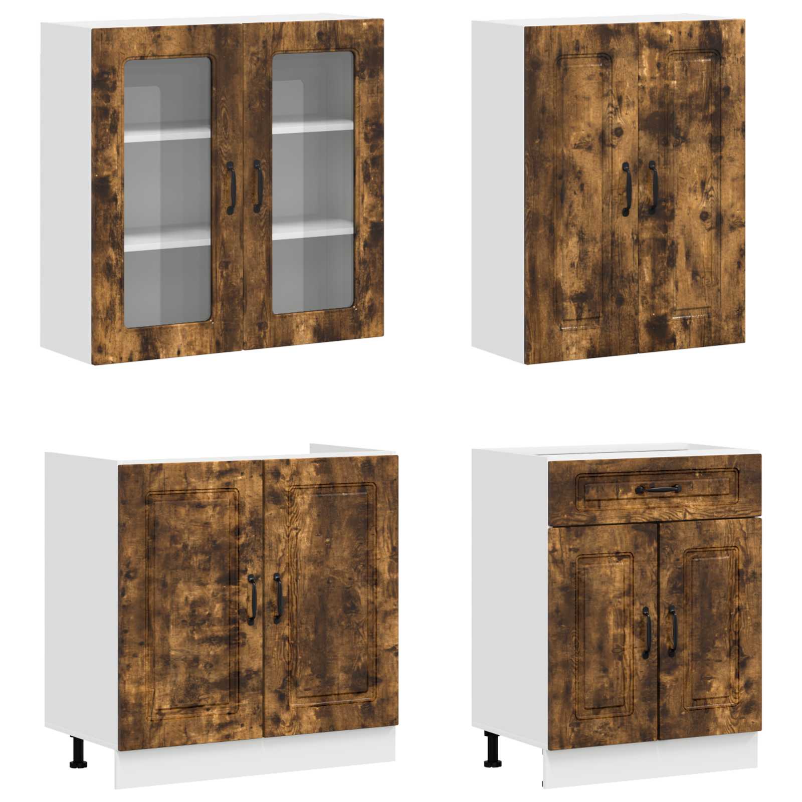 Μονάδα κουζίνας KALMAR 8 pcs Καπνισμένο Ξύλο Δρυός - Pakobazaar