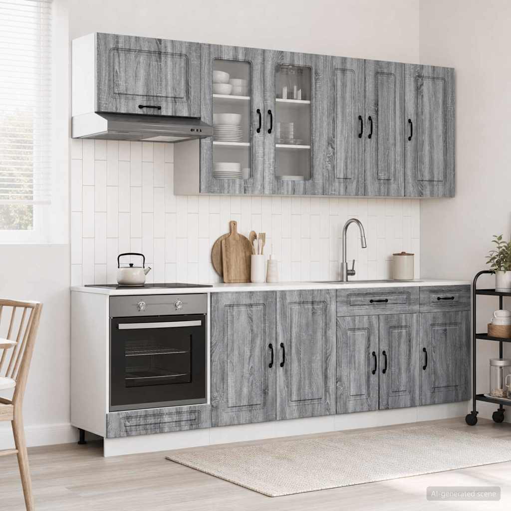 Μονάδα κουζίνας KALMAR 8 pcs Γκρι Sonoma Επεξεργασμένο Ξύλο - Pakobazaar