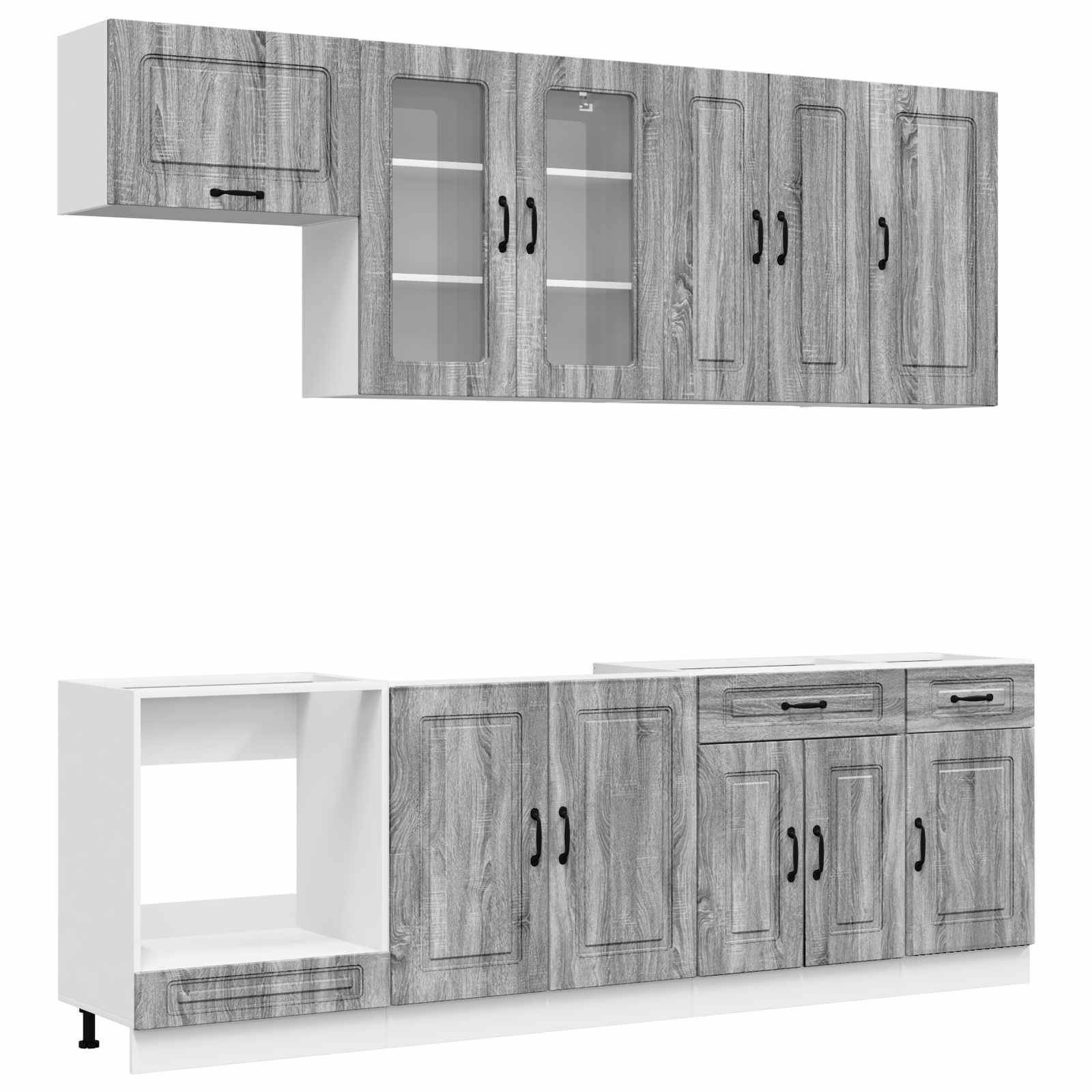 Μονάδα κουζίνας KALMAR 8 pcs Γκρι Sonoma Επεξεργασμένο Ξύλο - Pakobazaar