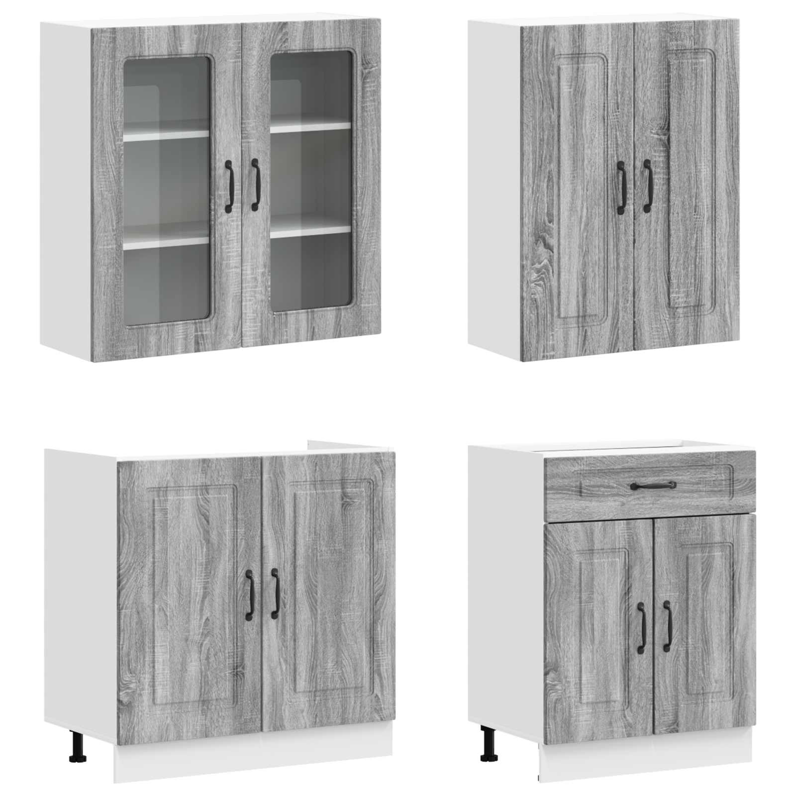 Μονάδα κουζίνας KALMAR 8 pcs Γκρι Sonoma Επεξεργασμένο Ξύλο - Pakobazaar