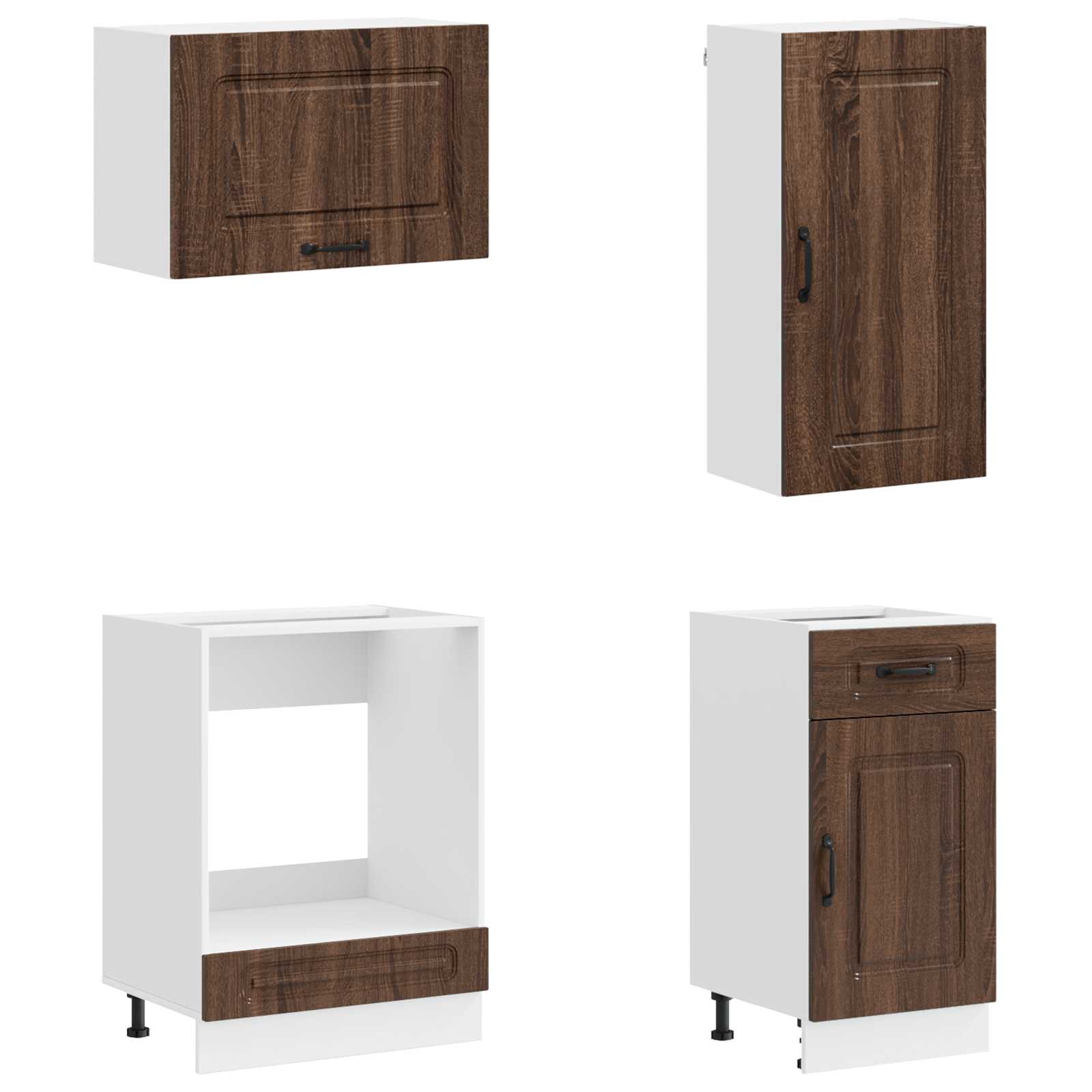 Μονάδα κουζίνας KALMAR 8 pcs Καφέ Ξύλο Δρυός Επεξεργασμένο Ξύλο - Pakobazaar